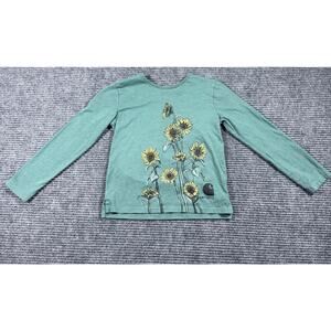 Carhartt Girls 6X Green Long Sleeve Shirt Sunflower Graphic Kids Top
